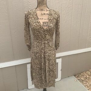 LAUNDRY by Shelli Segal Wrap Dress Animal Print XS